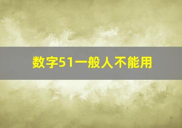 数字51一般人不能用