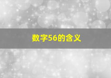 数字56的含义