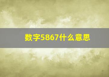 数字5867什么意思