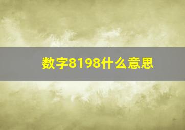 数字8198什么意思