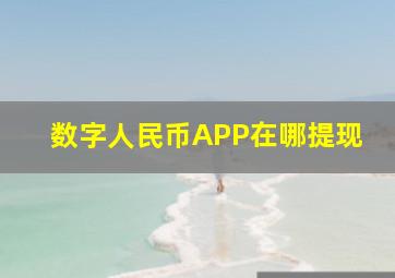 数字人民币APP在哪提现