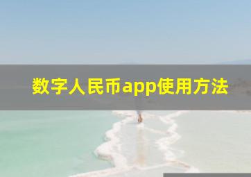 数字人民币app使用方法