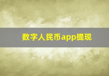 数字人民币app提现