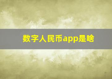 数字人民币app是啥