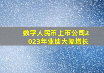 数字人民币上市公司2023年业绩大幅增长