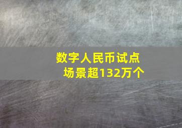 数字人民币试点场景超132万个