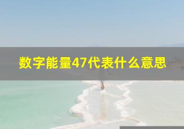 数字能量47代表什么意思