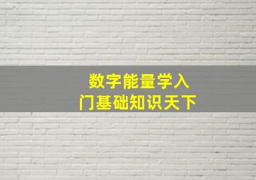 数字能量学入门基础知识天下