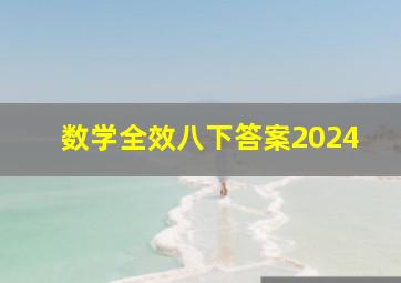 数学全效八下答案2024