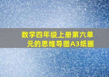 数学四年级上册第六单元的思维导图A3纸画