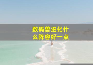 数码兽进化什么阵容好一点