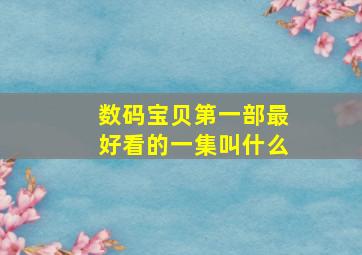 数码宝贝第一部最好看的一集叫什么