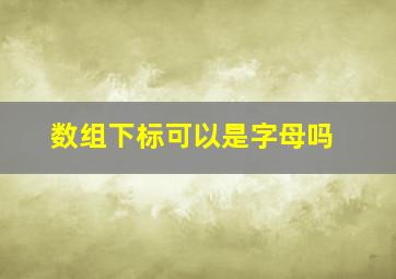 数组下标可以是字母吗