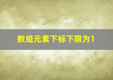 数组元素下标下限为1