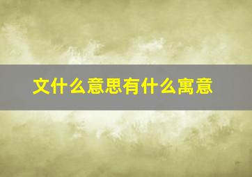 文什么意思有什么寓意