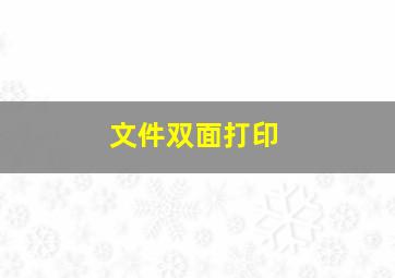 文件双面打印