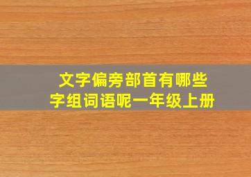 文字偏旁部首有哪些字组词语呢一年级上册