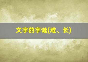 文字的字谜(难、长)