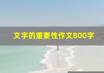 文字的重要性作文800字