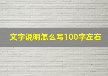 文字说明怎么写100字左右