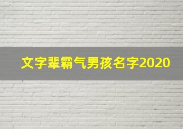 文字辈霸气男孩名字2020