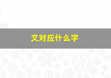 文对应什么字