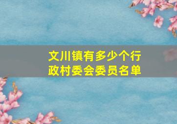 文川镇有多少个行政村委会委员名单