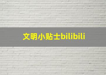 文明小贴士bilibili