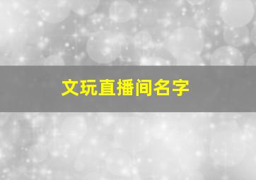 文玩直播间名字