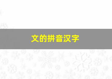 文的拼音汉字