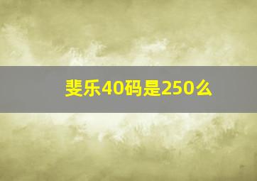 斐乐40码是250么