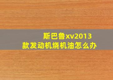 斯巴鲁xv2013款发动机烧机油怎么办