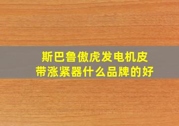 斯巴鲁傲虎发电机皮带涨紧器什么品牌的好