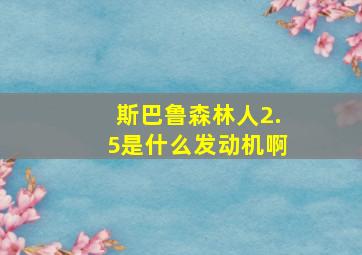 斯巴鲁森林人2.5是什么发动机啊