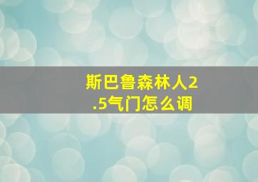 斯巴鲁森林人2.5气门怎么调