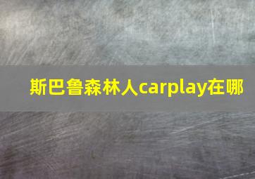 斯巴鲁森林人carplay在哪