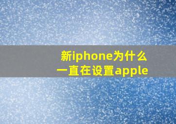 新iphone为什么一直在设置apple