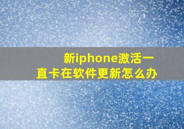 新iphone激活一直卡在软件更新怎么办