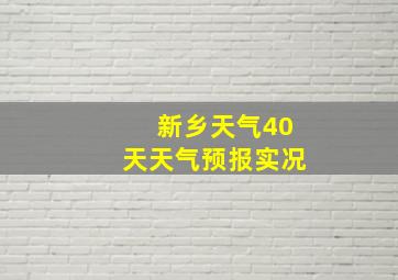 新乡天气40天天气预报实况