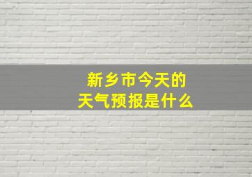 新乡市今天的天气预报是什么