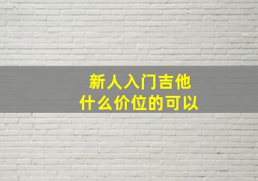 新人入门吉他什么价位的可以