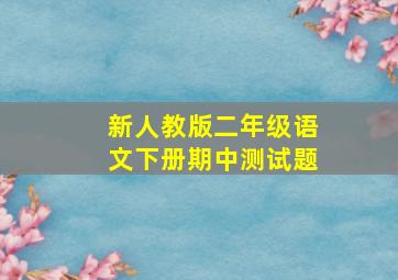 新人教版二年级语文下册期中测试题