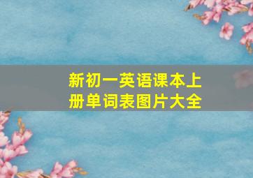 新初一英语课本上册单词表图片大全