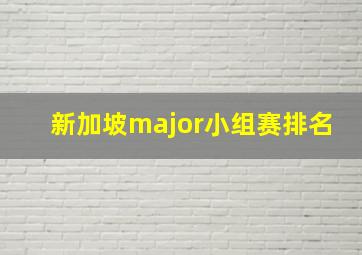 新加坡major小组赛排名