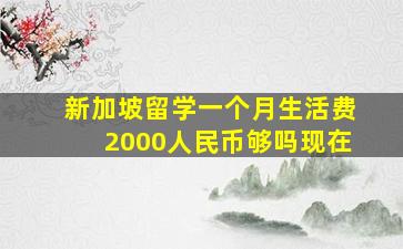 新加坡留学一个月生活费2000人民币够吗现在