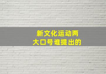 新文化运动两大口号谁提出的