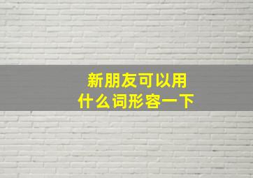 新朋友可以用什么词形容一下