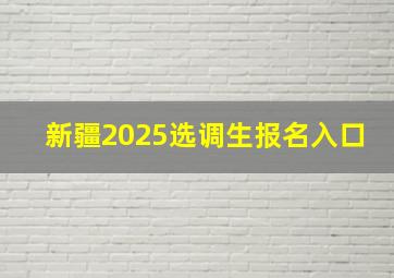 新疆2025选调生报名入口