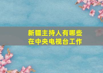 新疆主持人有哪些在中央电视台工作