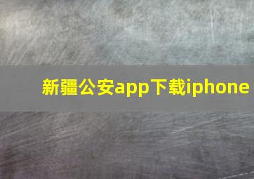 新疆公安app下载iphone